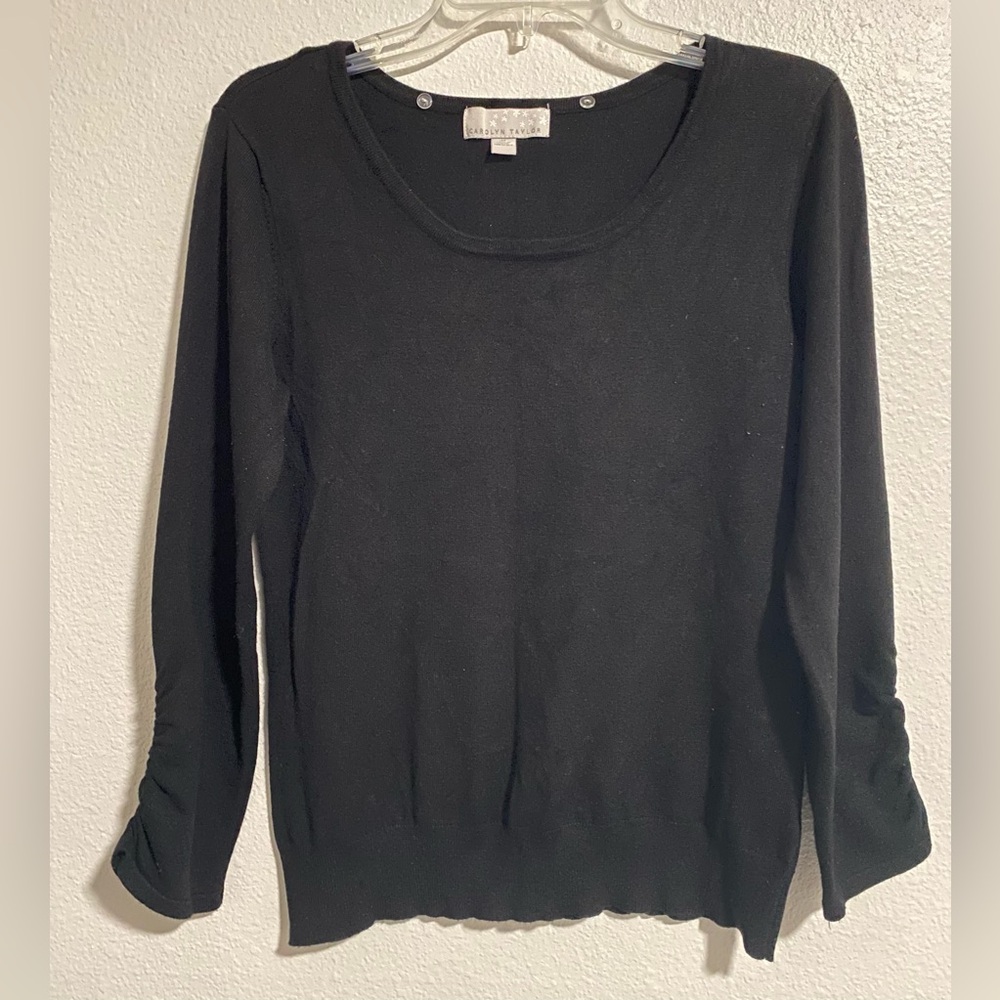 Carolyn Taylor Soft & Comfy Black Sweater sz Med EUC